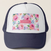 Sunrise Floral Boho Custom Name Design             Truckerkappe (Vorderseite)