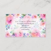 Sunrise Floral Boho Custom Name Design             Visitenkarte (Rückseite)