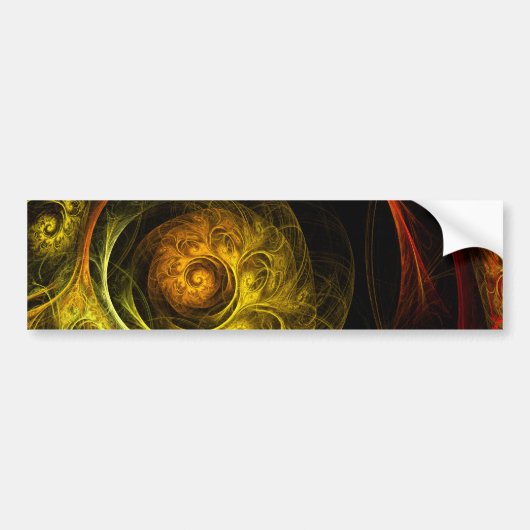 Sunrise Floral Red Abstract Art Bumper Sticker Autoaufkleber (Vorne)