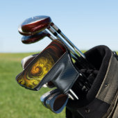 Sunrise Floral Red Abstract Art Golf Headcover (In Situ)