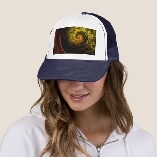 Sunrise Floral Red Abstrakt Art Hat Truckerkappe (Beispiel)