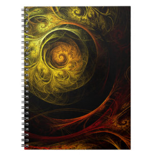 Sunrise Floral Red Abstrakt Art Notebook Notizblock