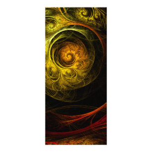 Sunrise Floral Red Abstrakt Art Rack Card Werbekarte