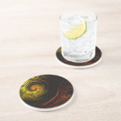 Sunrise Floral Red Abstrakt Art Untersetzer (Seite)