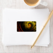 Sunrise Floral Red Abstrakte Kunst Adressaufkleber (Insitu)