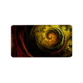 Sunrise Floral Red Abstrakte Kunst Adressaufkleber (Vorne)