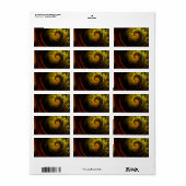 Sunrise Floral Red Abstrakte Kunst Adressaufkleber (Vorne)