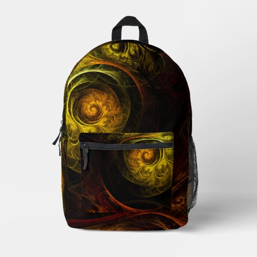 Sunrise Floral Red Abstrakte Kunst Bedruckter Rucksack (Vorderseite)