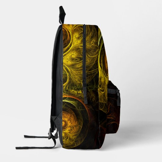 Sunrise Floral Red Abstrakte Kunst Bedruckter Rucksack (Links)