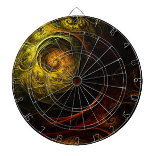 Sunrise Floral Red Abstrakte Kunst Dartscheibe