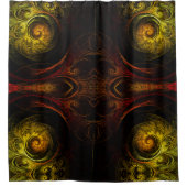 Sunrise Floral Red Abstrakte Kunst Duschvorhang (Vorderseite)