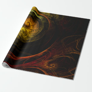 Sunrise Floral Red Abstrakte Kunst Geschenkpapier