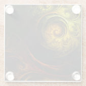 Sunrise Floral Red Abstrakte Kunst Glasuntersetzer (Rückseite)