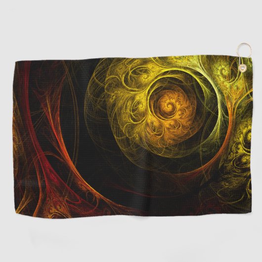 Sunrise Floral Red Abstrakte Kunst Golfhandtuch (Horizontal)