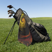 Sunrise Floral Red Abstrakte Kunst Golfhandtuch (Gras)