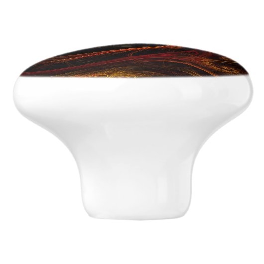 Sunrise Floral Red Abstrakte Kunst Keramikknauf (Seitenansicht)