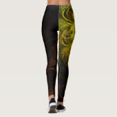 Sunrise Floral Red Abstrakte Kunst Leggings (Rückseite)