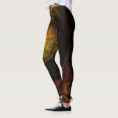 Sunrise Floral Red Abstrakte Kunst Leggings (Links)