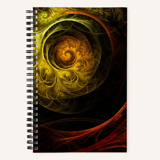 Sunrise Floral Red Abstrakte Kunst Notizblock (Vorderseite)