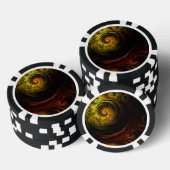 Sunrise Floral Red Abstrakte Kunst Pokerchips (Stapel)