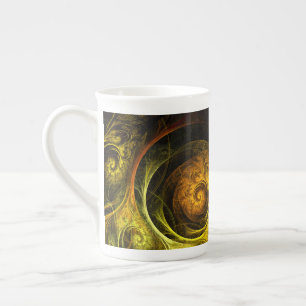 Sunrise Floral Red Abstrakte Kunst Porzellantasse