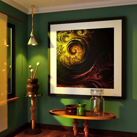 Sunrise Floral Red Abstrakte Kunst Poster