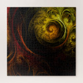 Sunrise Floral Red Abstrakte Kunst Puzzle (Horizontal)