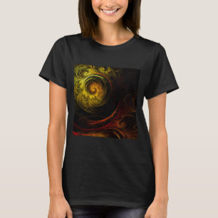 Sunrise Floral Red Abstrakte Kunst T-Shirt