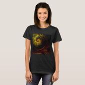 Sunrise Floral Red Abstrakte Kunst T-Shirt (Vorne ganz)
