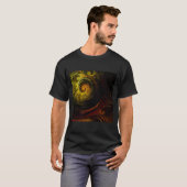 Sunrise Floral Red Abstrakte Kunst T-Shirt (Vorne ganz)