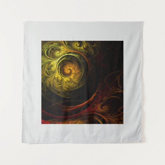 Sunrise Floral Red Abstrakte Kunst Wandteppich (Vorderseite)