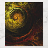 Sunrise Floral Red Abstrakte Kunst Weinetikett (Einzelnes Label)