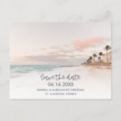 Sunrise Florida Beach Hochzeit Save the Date Ankündigungspostkarte (Vorderseite)