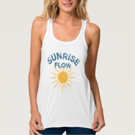 Sunrise Flow Retro Sun Graphic Print Vinyasa Yoga  Tank Top