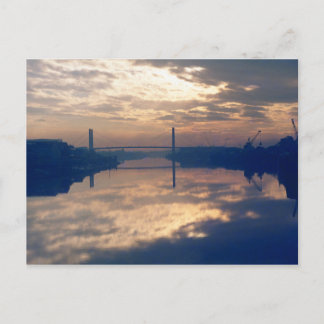 Sunrise, Fluss Usk, Newport, Mo. November 1977 Postkarte