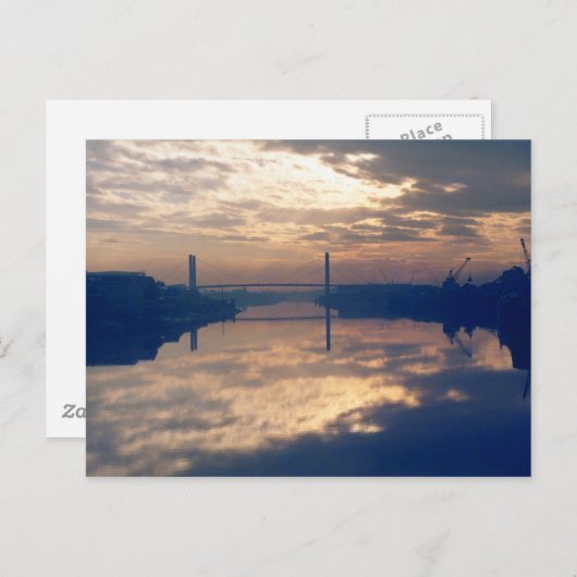 Sunrise, Fluss Usk, Newport, Mo. November 1977 Postkarte (Vorne/Hinten)