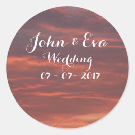 Sunrise Foto Hochzeitsticker Runder Aufkleber