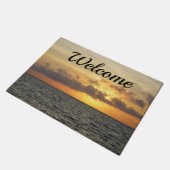 Sunrise Glory Folk Beach Willkommen vor der Tür Fußmatte (Schrägansicht)
