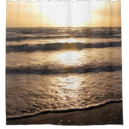 Sunrise Glow Beach Ocean View Foto Duschvorhang