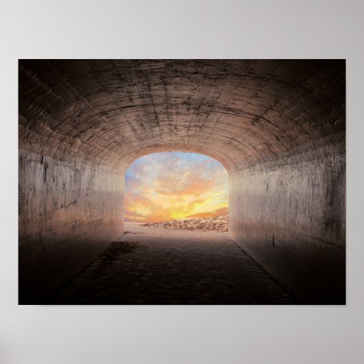 sunrise glow in tunnel poster (Vorne)