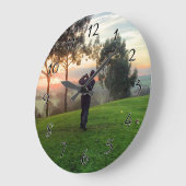 Sunrise Golfer Große Wanduhr (Winkel)