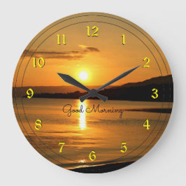 Sunrise - Good Morning, sunshine clock numbers Große Wanduhr