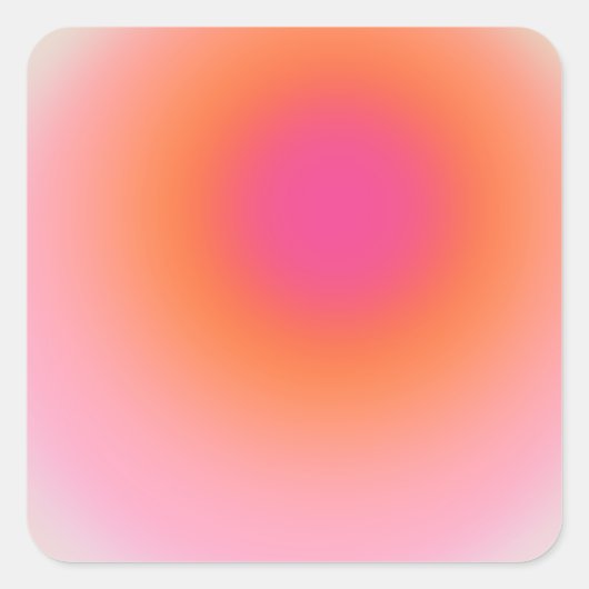 Sunrise Gradient - Beige rosa Orange Quadratischer Aufkleber (Vorderseite)