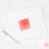 Sunrise Gradient - Beige rosa Orange Quadratischer Aufkleber (Umschlag)