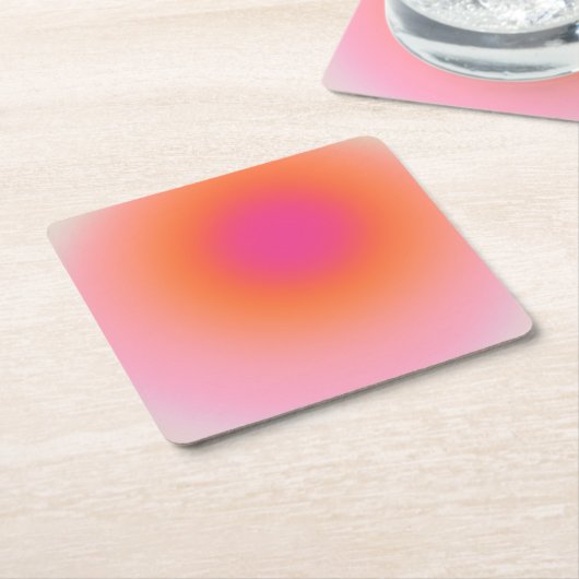 Sunrise Gradient - Beige rosa Orange Rechteckiger Pappuntersetzer (angewinkelt)