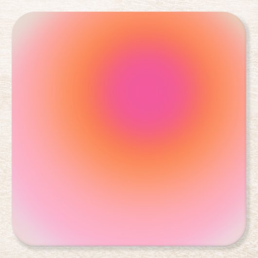 Sunrise Gradient - Beige rosa Orange Rechteckiger Pappuntersetzer (Vorderseite)