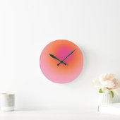 Sunrise Gradient - Beige rosa Orange Runde Wanduhr (Zuhause)