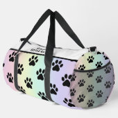 Sunrise Gradient Paw Print Pet Monogram Personal Duffle Bag (Rechte Ecke)
