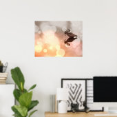 Sunrise Great Blue Heron Reflektion Poster (Heimbüro)