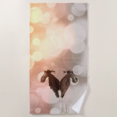 Sunrise Great Blue Heron Reflektion Strandtuch (Vorderseite)